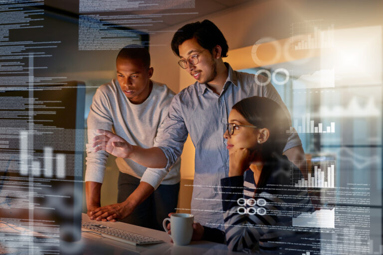 Cybersecurity awareness training - Male IT professional teaching employees during a training.